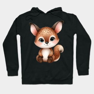 Cute Squirrel in watercolor painting Hoodie